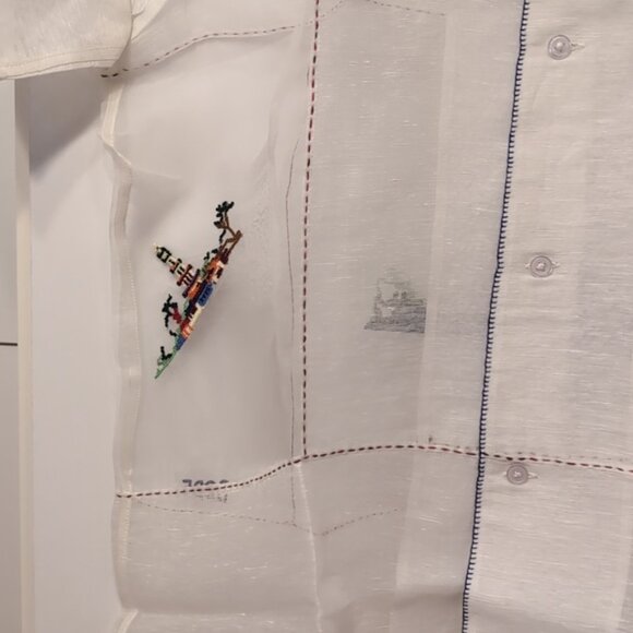 Bode NWT Sheer Pagoda Shirt Silk Linen Men's S/M - Picture 4 of 11